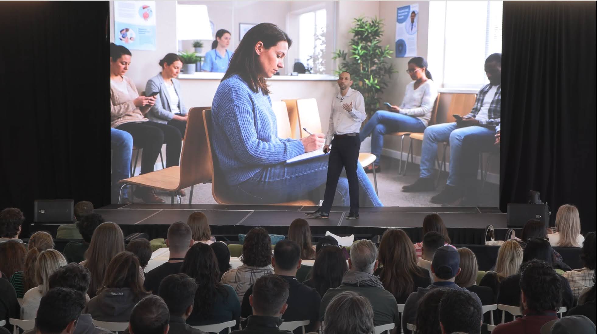 Ziv Pollak presenting patient experience slide