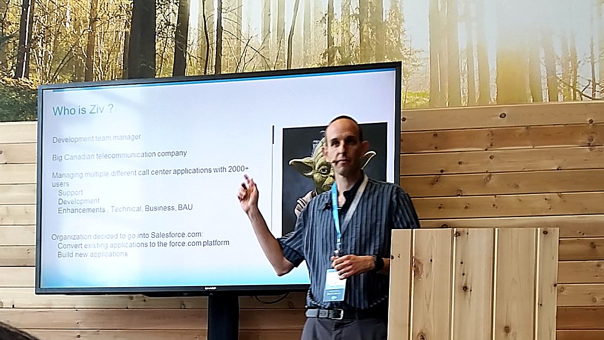 Ziv Pollak presenting at Dreamforce